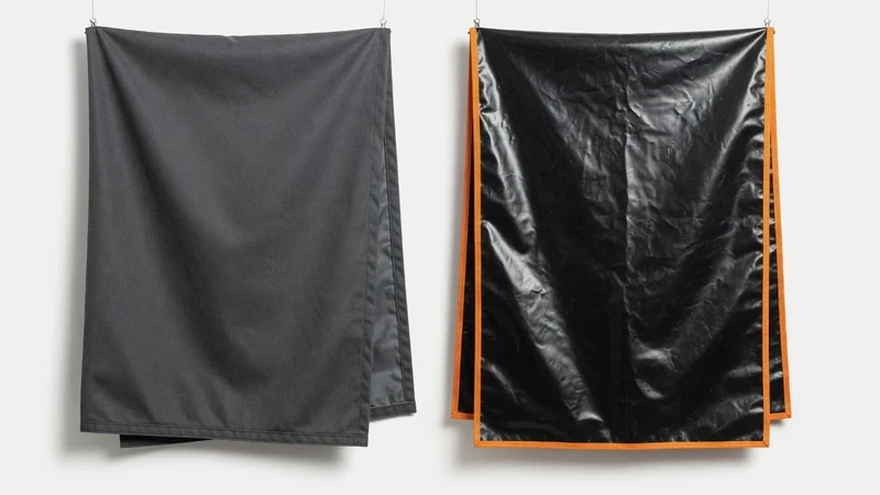 Material comparison: 600D Oxford cover fabric beside PVC-coated polyester cover fabric