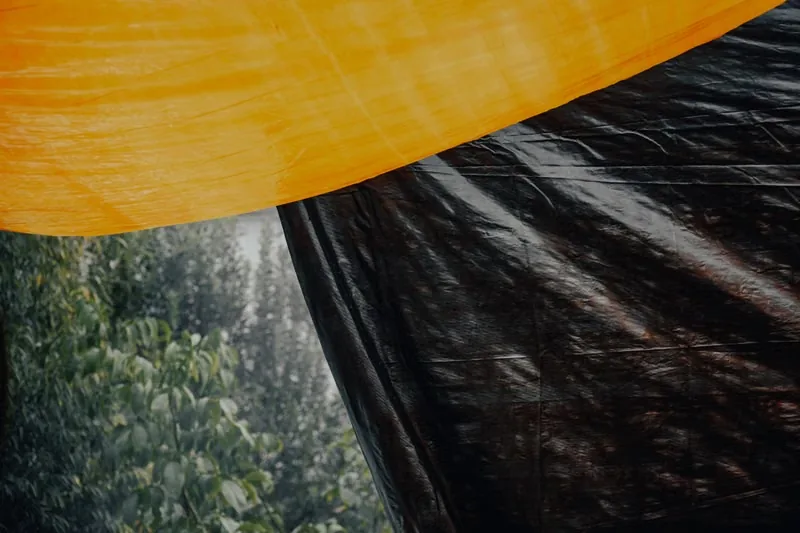 Close-up of PVC tarpaulin material surface